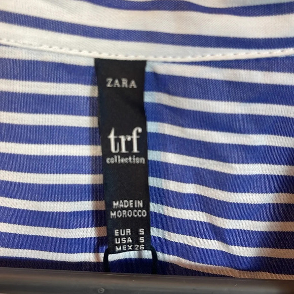 Zara Trf  Blouse Oversized To Striped Classic Button two color Blue. Small - Picture 4 of 11